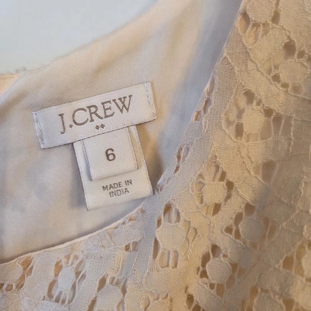 J.Crew Factory Lace Fit‑and‑Flare Mini Dress Size 6 Sleeveless Lined Zip back